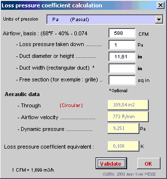 pressure factor equivalent duct calculator loss drop local calculation excel hydraulic roughness dynamic surface program coefficients diameter sizing english